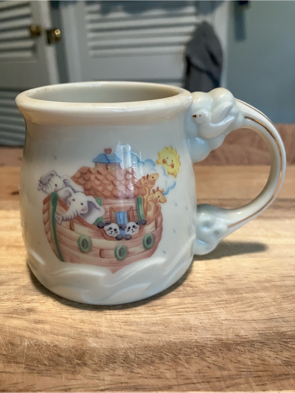 Vintage Lenox Porcelain Children’s Mug Featuring a Noah’s Arc Design